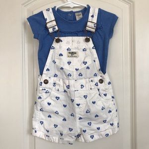 OshKosh Overall Shorts & Matching Onesie